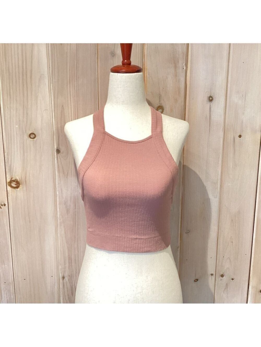 Free People Ribbed Crop Top Small Mauve